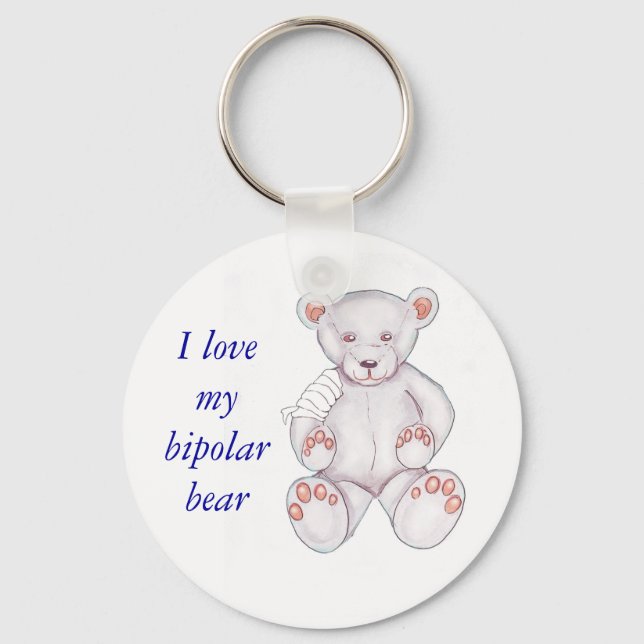 Llavero Keychain del oso bipolar - Personalizado (Anverso)