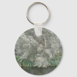 Llavero Keychain del paisaje de los árboles blancos y los