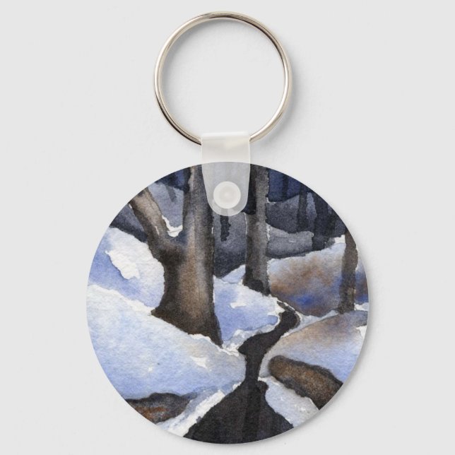 Llavero Keychain del paisaje invernal (Anverso)