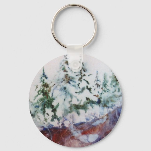 Llavero Keychain del paisaje invernal (Anverso)