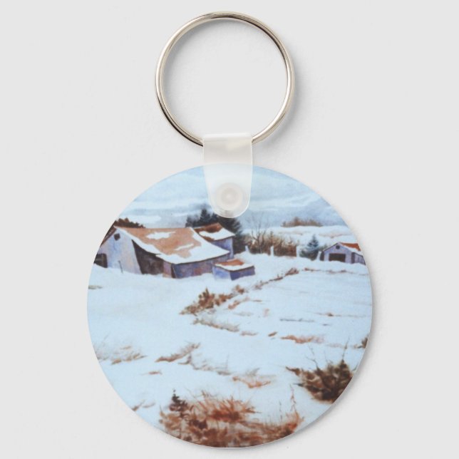 Llavero Keychain del paisaje invernal (Anverso)