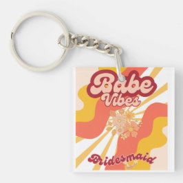 Llavero Keychain del partido de la Novia Vibes Retro