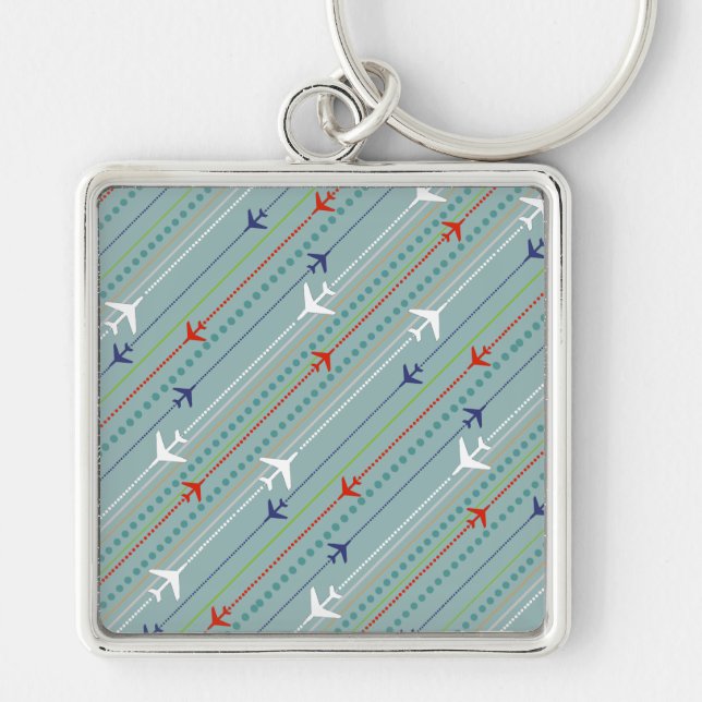 Llavero Keychain del patrón de avión retro (Frente)