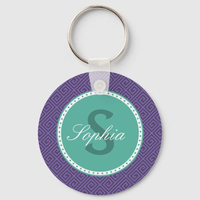 Llavero Keychain del patrón de claves griegas (Anverso)