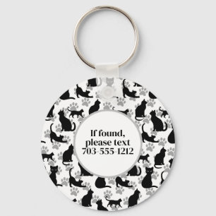 Llavero Keychain del patrón de gato negro