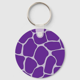 Llavero Keychain del patrón de impresión de jirafa púrpura