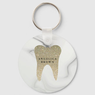 Llavero Keychain del patrón de mármol dental del purpurina