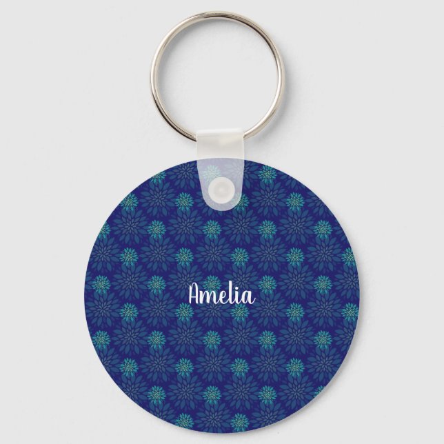 Llavero Keychain del patrón floral (Anverso)