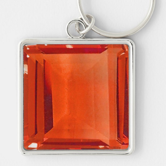 Llavero Keychain del patrón Gemstone del naranja (Frente)