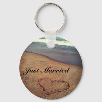 Llavero Keychain del personalizable Just Married Beach