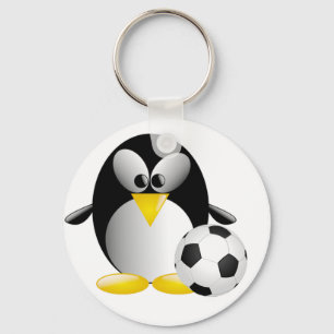 Llavero Keychain del pingüino del fútbol