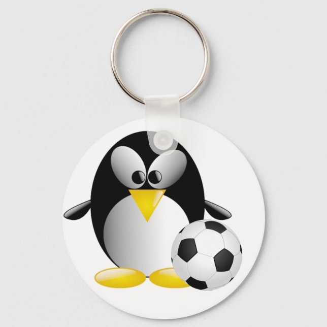 Llavero Keychain del pingüino del fútbol (Anverso)