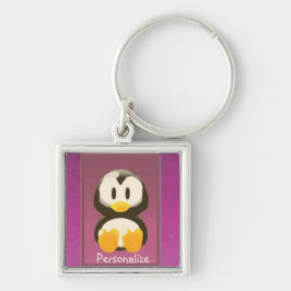 Llavero Keychain del pingüino magenta