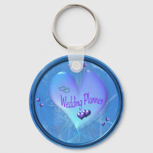 Llavero Keychain del planificador de la boda azul suave