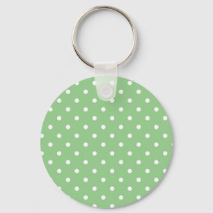 Llavero Keychain del punto de polka verde