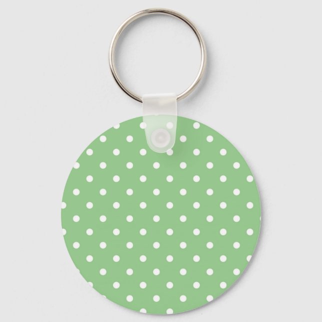 Llavero Keychain del punto de polka verde (Anverso)