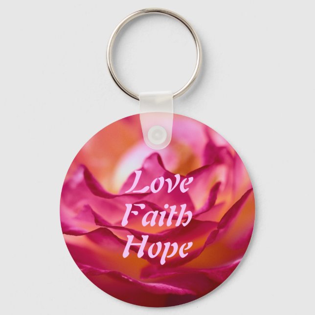 Llavero Keychain del Rosa del amor Petal (Anverso)