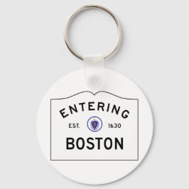 Llavero Keychain del Rótulo de Boston Massachusetts Road