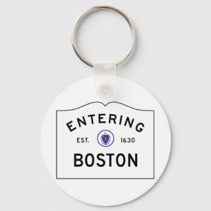 Llavero Keychain del Rótulo de Boston Massachusetts Road