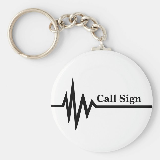 Llavero Keychain del Rótulo de llamadas de radio de Ham (Frente)