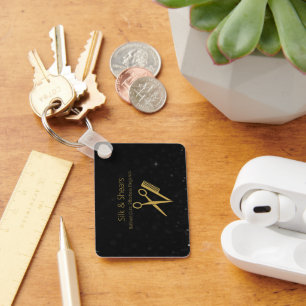 Llavero Keychain del Salón del Pelo Elegante - Purpurina N