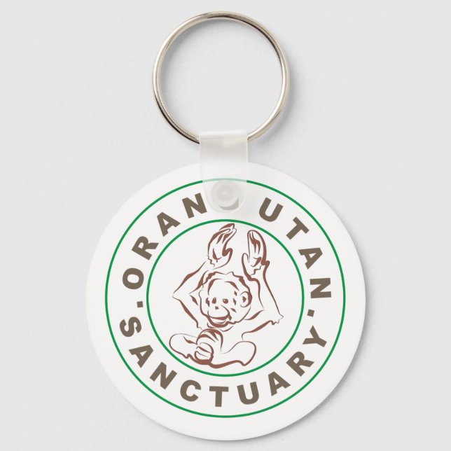 Llavero Keychain del santuario de Borneo Orangutan (Anverso)