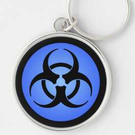 Llavero Keychain del símbolo azul del peligro biológico