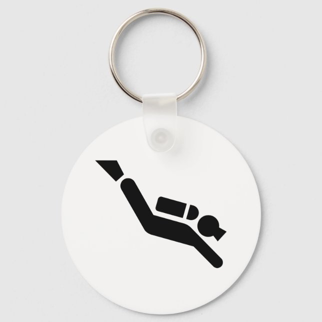 Llavero Keychain del símbolo de buceo Scuba (Anverso)