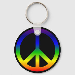Llavero Keychain del símbolo de la paz del arco iris