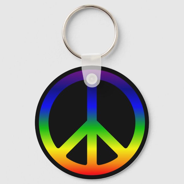 Llavero Keychain del símbolo de la paz del arco iris (Anverso)