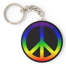 Keychain del símbolo de la paz del arco iris