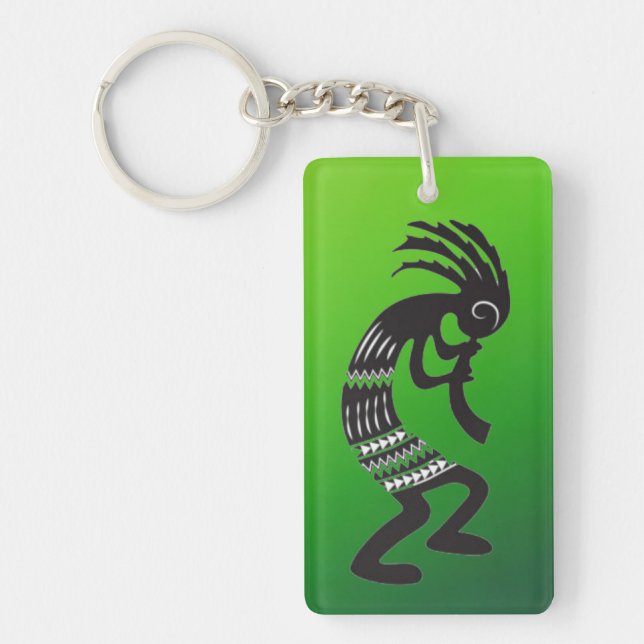 Llavero Keychain del símbolo nativo americano de Kokopelli (Frente)