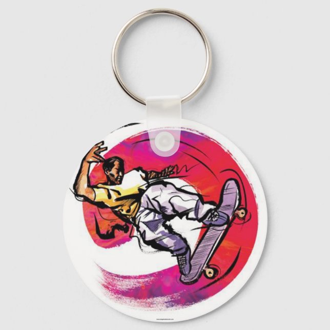 Llavero Keychain del Skateboarder Urbano (Anverso)