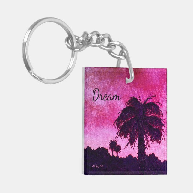 Llavero Keychain del "sueño del desierto" con todo arte de (Frente Izquierda)
