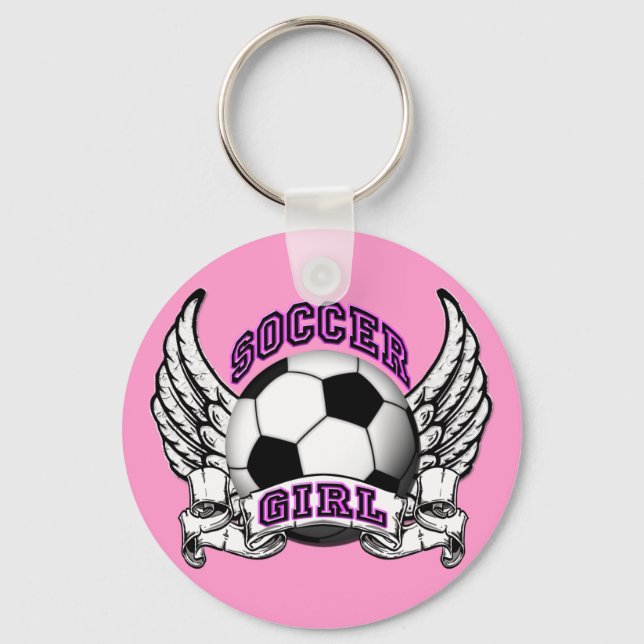 Llavero Keychain del tatuaje del Chica del fútbol (Anverso)