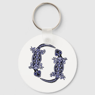 Llavero Keychain del tótem de Geckos azules