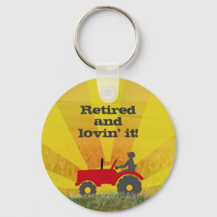 Llavero Keychain del Tractor de Jubilación Roja o Verde