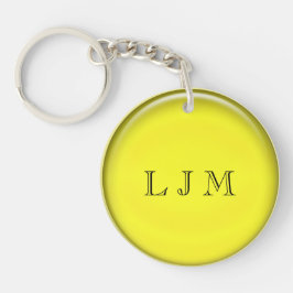 Llavero Keychain - Disco amarillo con Iniciales