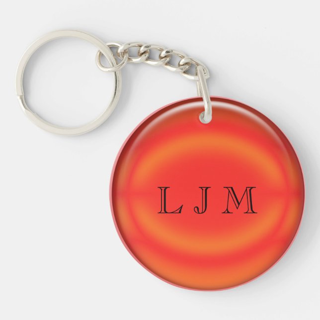 Llavero Keychain - Disco rojo con Iniciales (Frente)