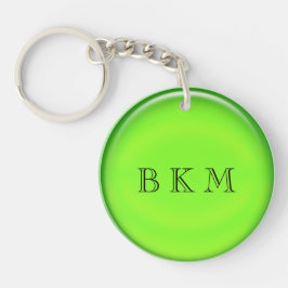 Llavero Keychain - Disco verde con Iniciales