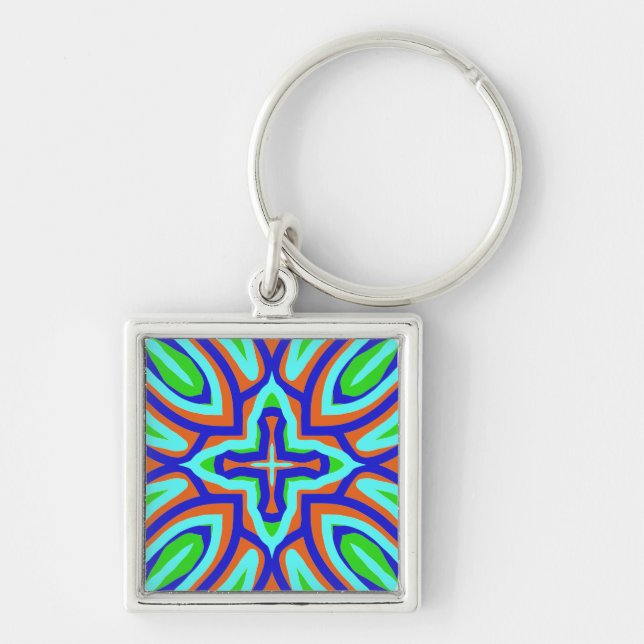Llavero Keychain, diseño moderno multicolor clásico (Frente)
