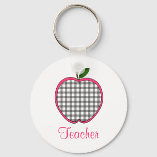Llavero Keychain docente - Charcoal Gray Gingham