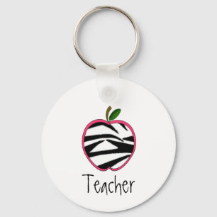 Llavero Keychain docente -Zebra Imprimir Apple con contorn
