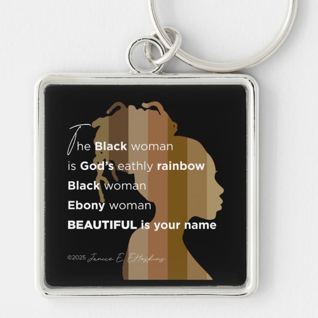 Llavero Keychain "Ebony Woman Beautiful is your name" (Frente)