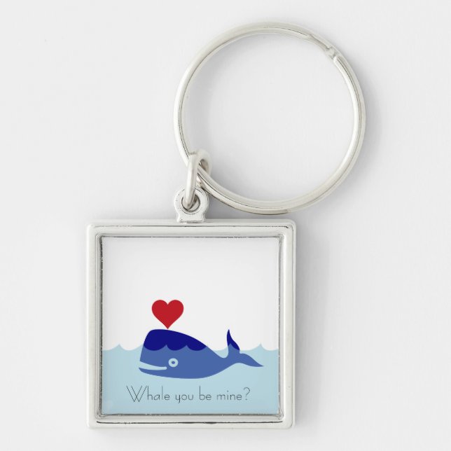 Llavero Keychain El día de San Valentín de ballenas (Frente)
