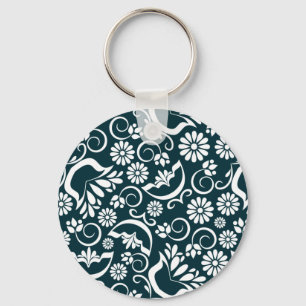 Llavero Keychain elegante en blanco y negro