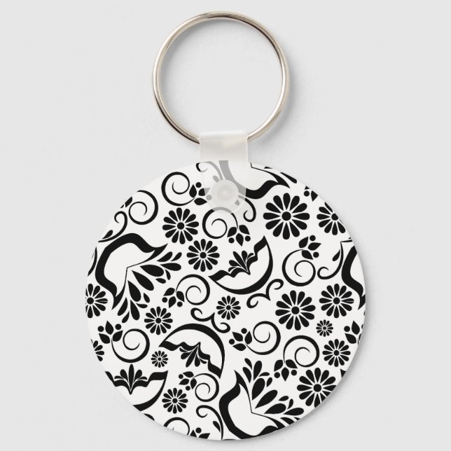 Llavero Keychain elegante en blanco y negro (Anverso)