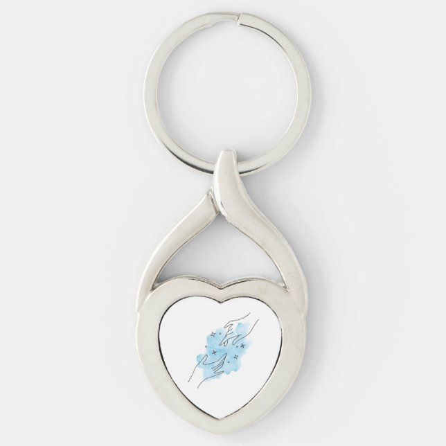 Llavero Keychain en forma de corazón con arte manual (Anverso)