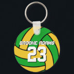 Llavero Keychain, equipo deportivo de Voleibol Verde<br><div class="desc">Un hilo musical fresco y colorido como regalo para las familias y los amigos. Cadena de teclas de voleibol con nombre personalizado y número de jugador. Un gran recuerdo para entrenadores de voleibol,  capitanes y jugadores.</div>