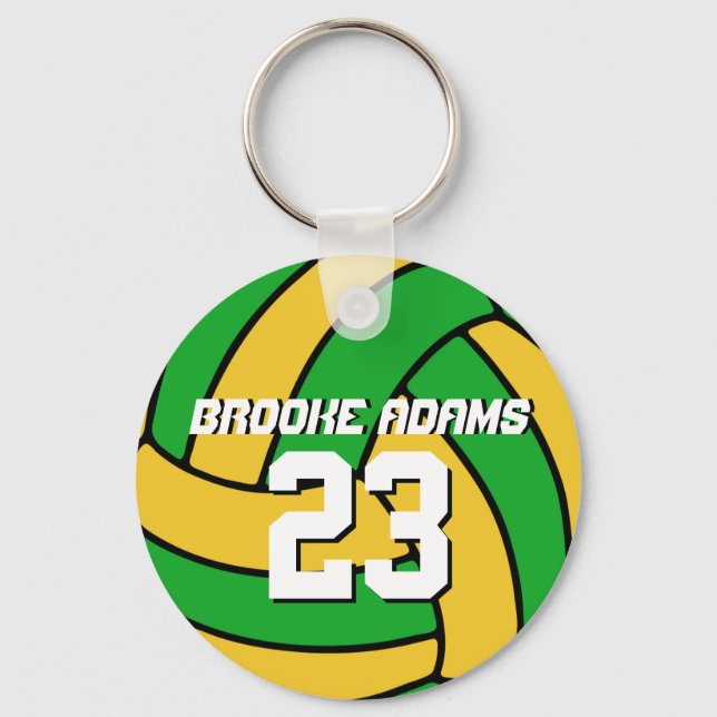 Llavero Keychain, equipo deportivo de Voleibol Verde (Anverso)